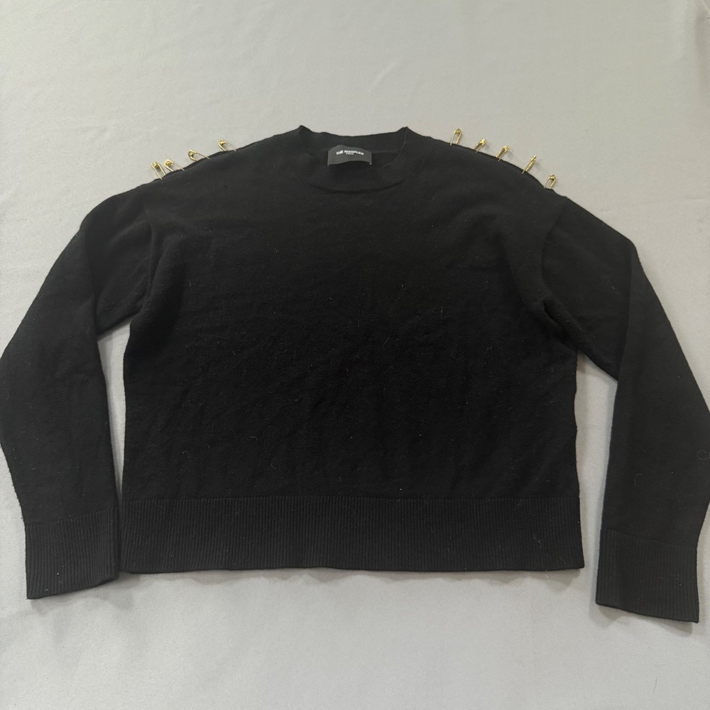 The Kooples Sweater Women's Small Safety Pin Shoulder Goth Grunge Cyberpunk